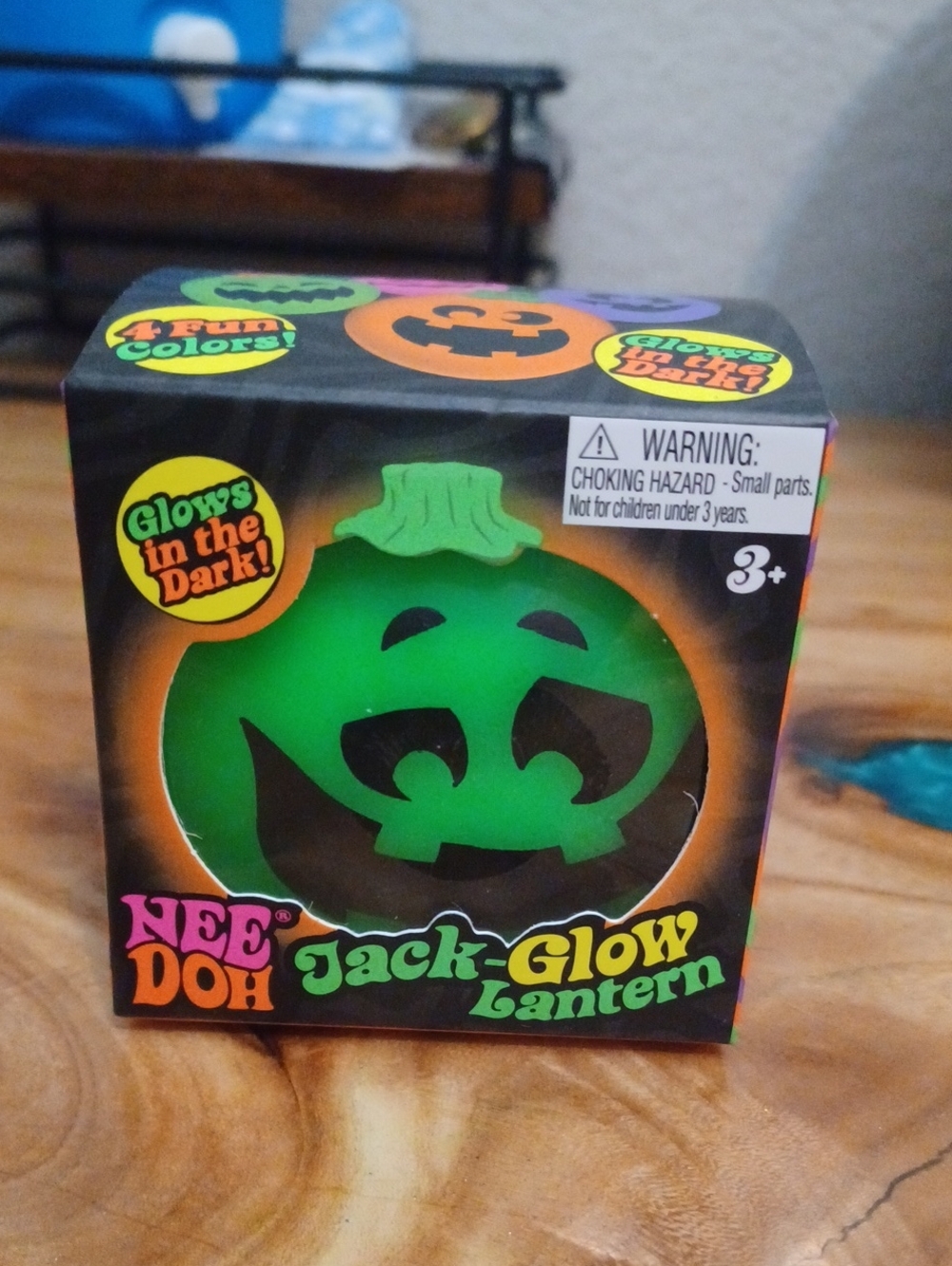 Nee Doh Jack-Glow Lantern - Green Glow Pumpkin Squishy Toy